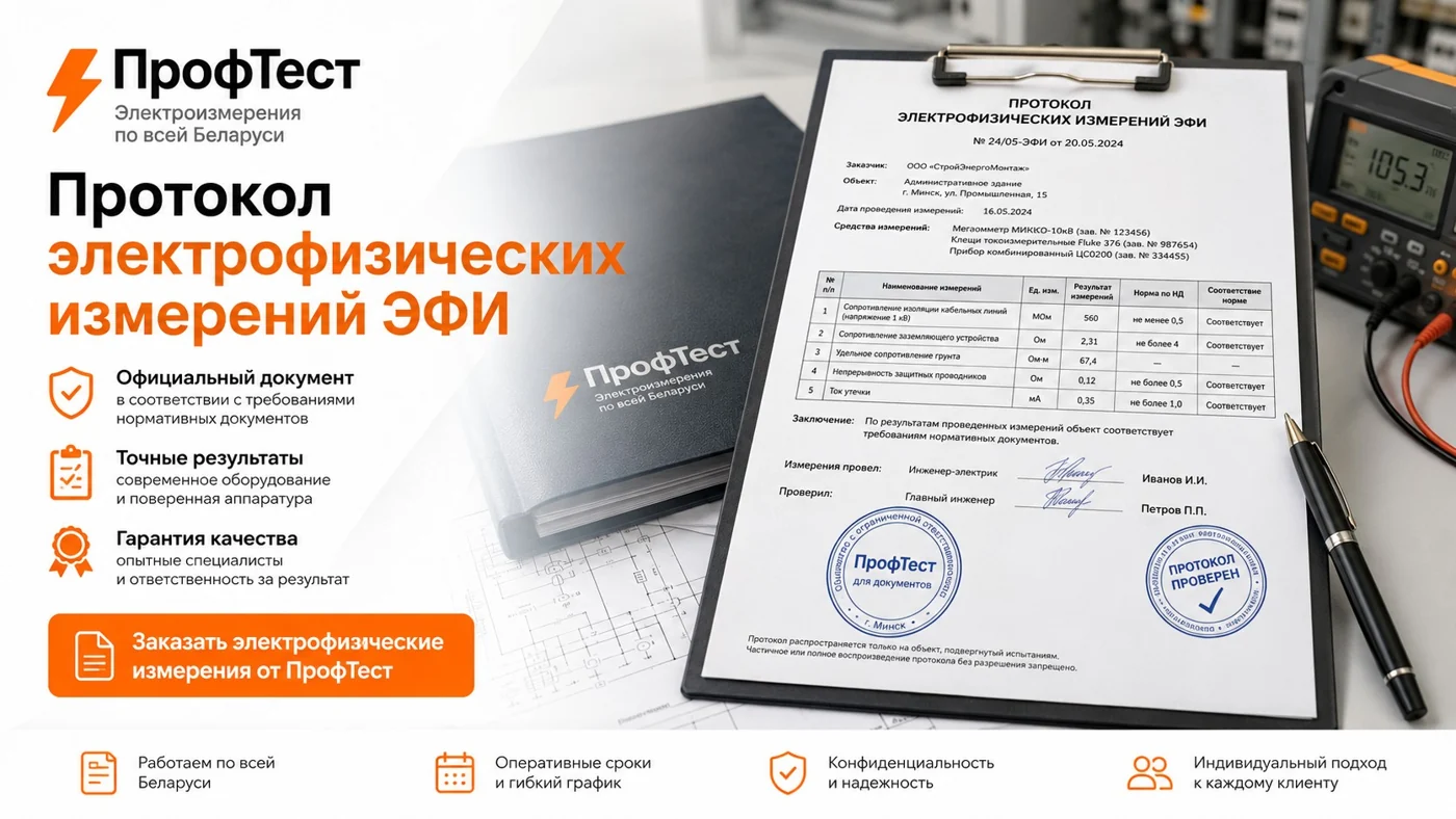 Протокол электролаборатории для сдачи дома